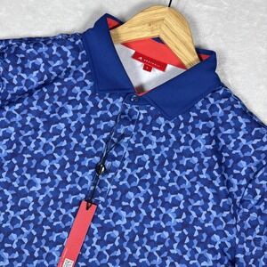 Redvanly Norton Polo Shirt Mens Large  Mazarine Blue PUREpoly Camo Golf R2410